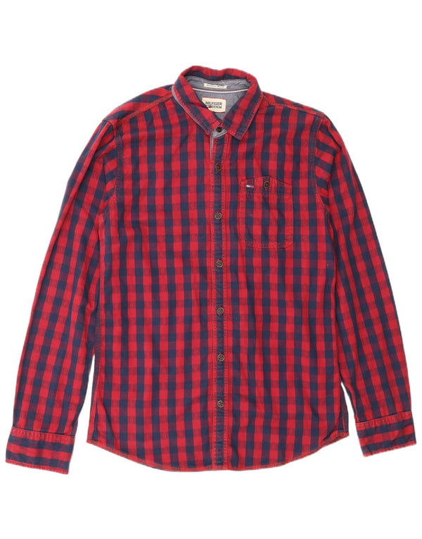 Camisa Tommy Hilfiger de corte regular para hombre de algodón a cuadros rojos pequeños