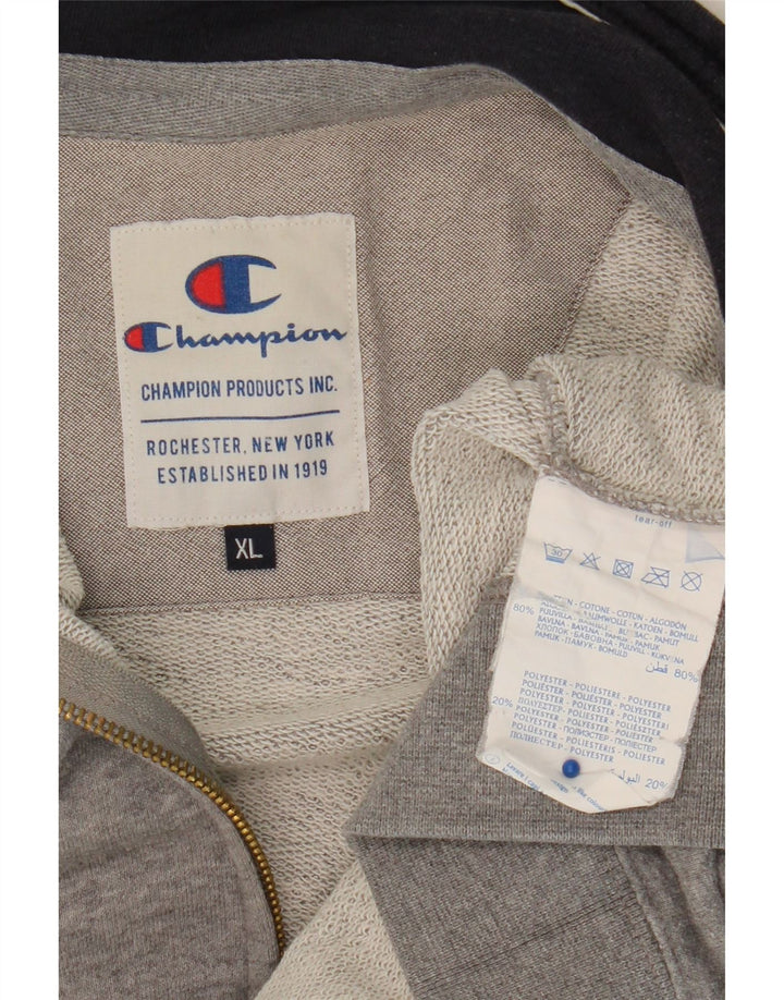CHAMPION Chaqueta de chándal para hombre XL Algodón moteado gris