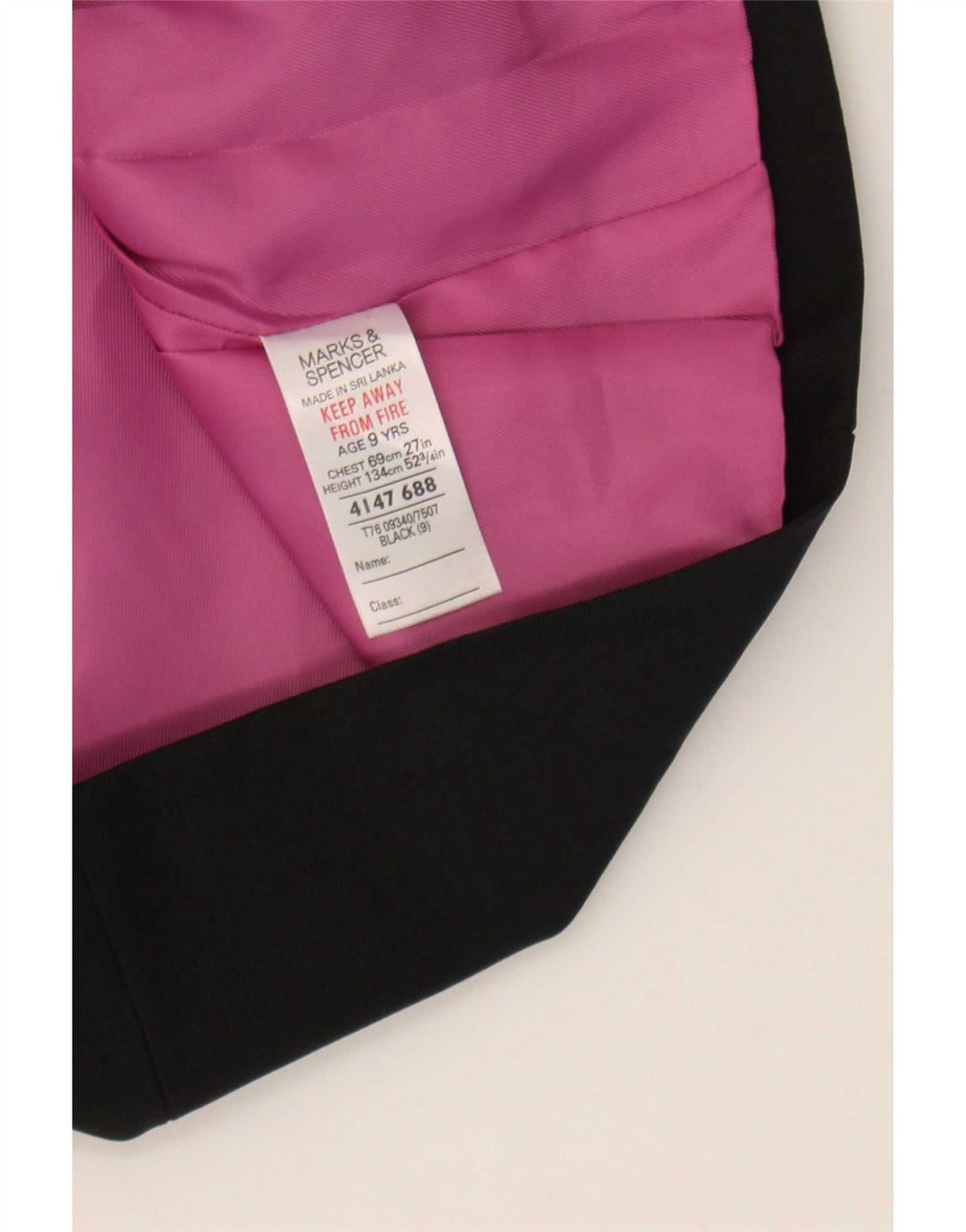 Marks & Spencer Chaqueta tipo blazer de 2 botones para niña 8-9 años Poliéster negro
