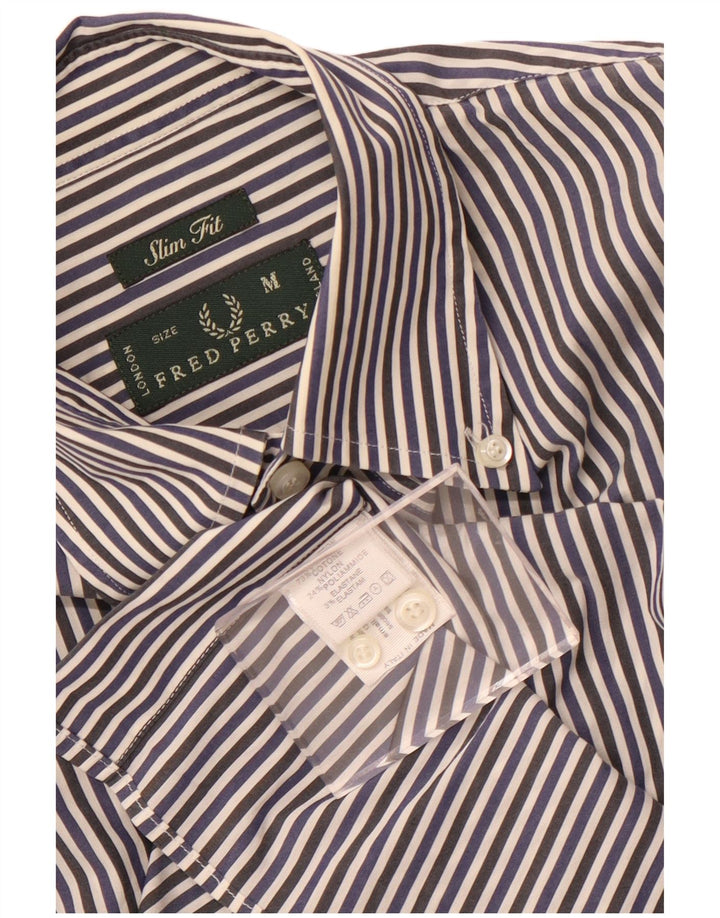 Camisa Fred Perry Hombre Slim Fit De Algodón A Rayas Azul Marino Medio