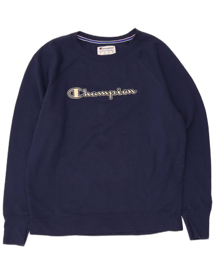 Champion Sudadera Gráfica Para Hombre Jersey Grande Poliéster Azul Marino