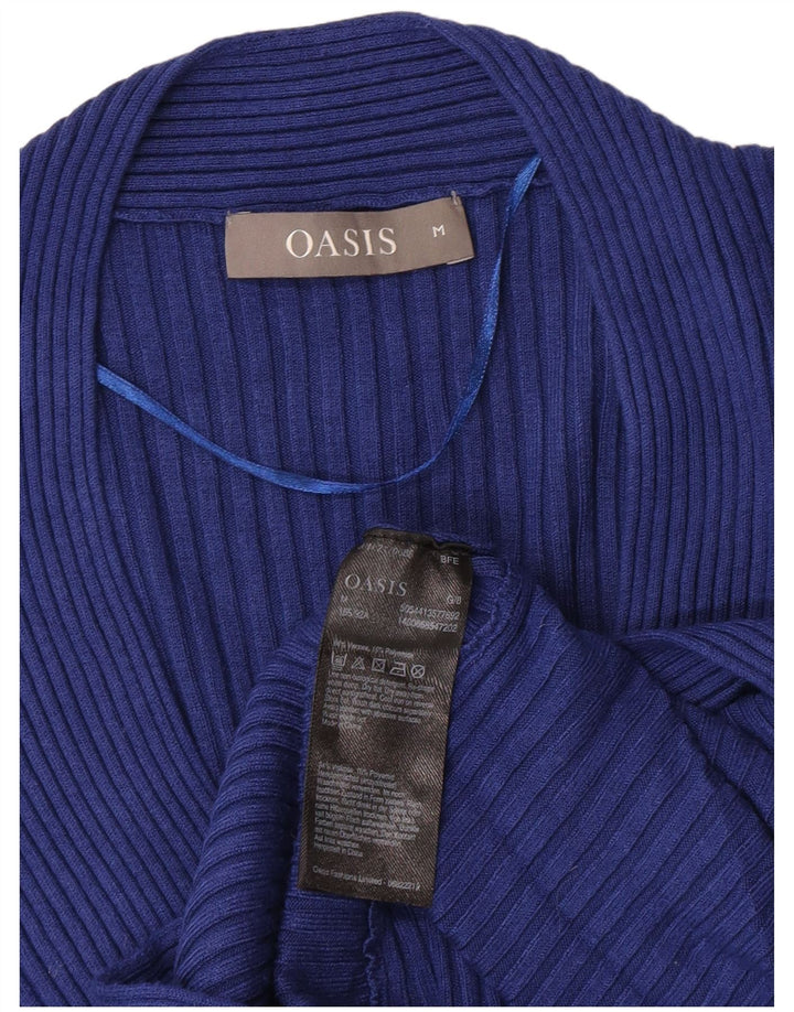 Oasis - Jersey con cuello en V para mujer, talla 40, viscosa azul medio