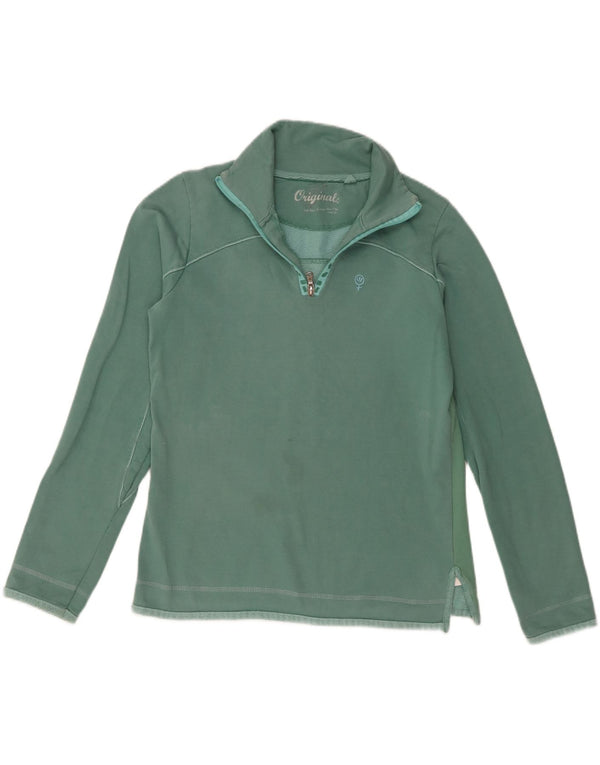 Fat Face Sudadera con Cuello y Cremallera para Mujer UK 10 Small Green Cotton