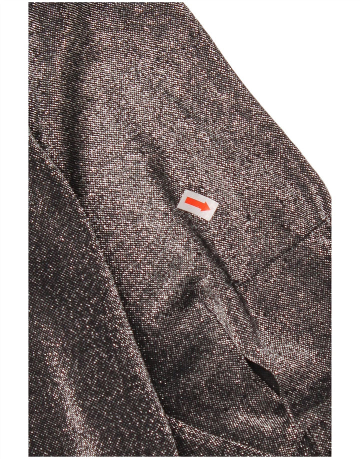 VINTAGE Blusa camisa de gran tamaño para mujer Reino Unido 16 Poliéster moteado negro grande