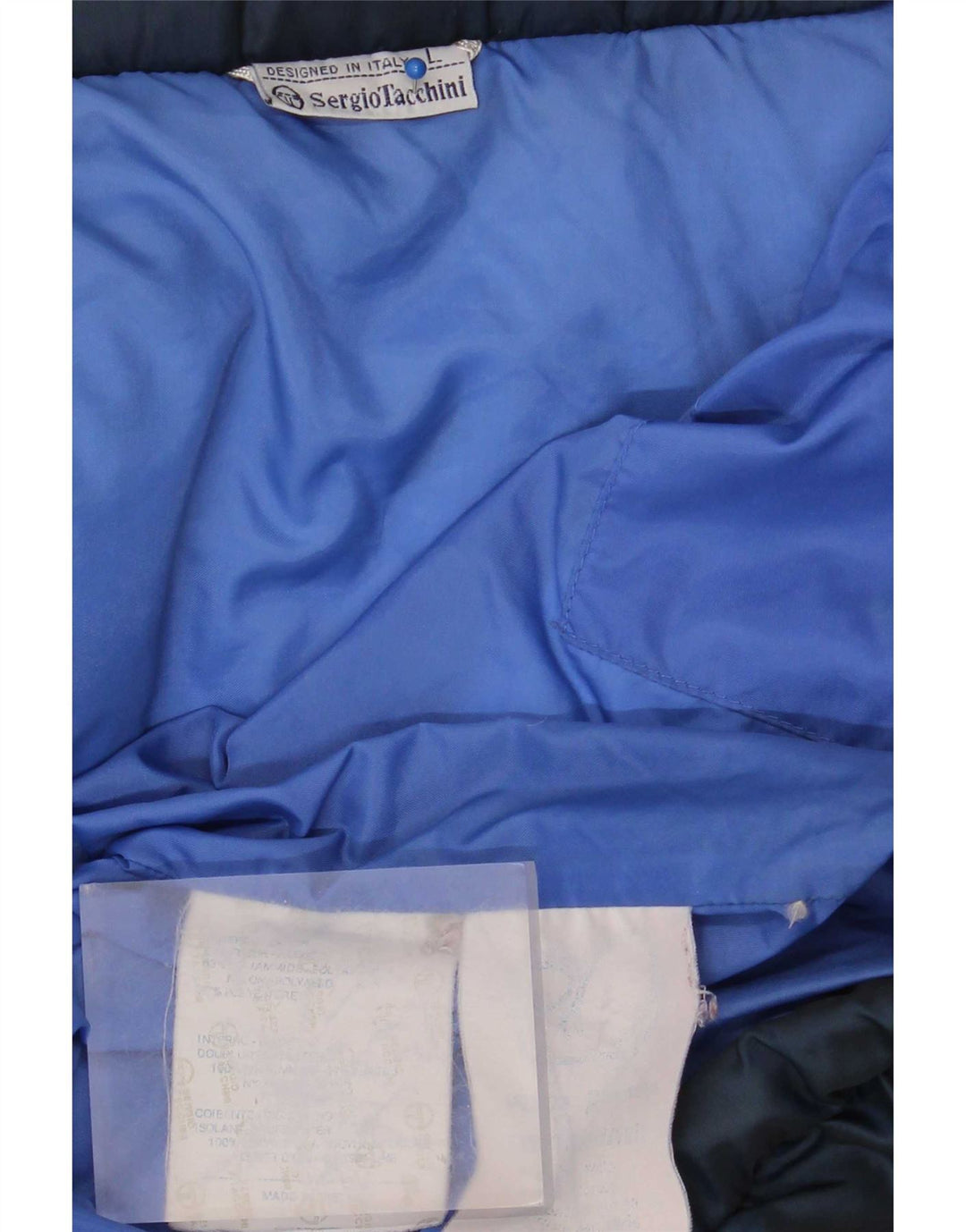 Sergio Tacchini Chaqueta acolchada con capucha para hombre UK 40 Large Poliamida azul marino