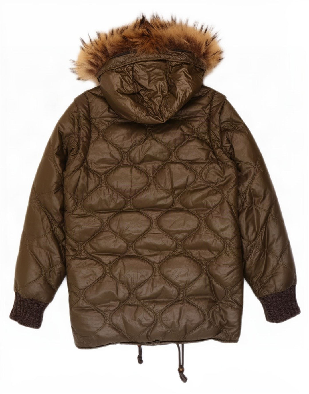Iceberg Abrigo acolchado con capucha para mujer US 8 Medium Khaki Poliamida