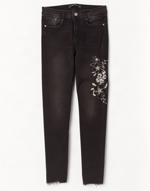 Zara Vaqueros pitillo Trafaluc para mujer EU 36 XS W26 L27 Negro Floral