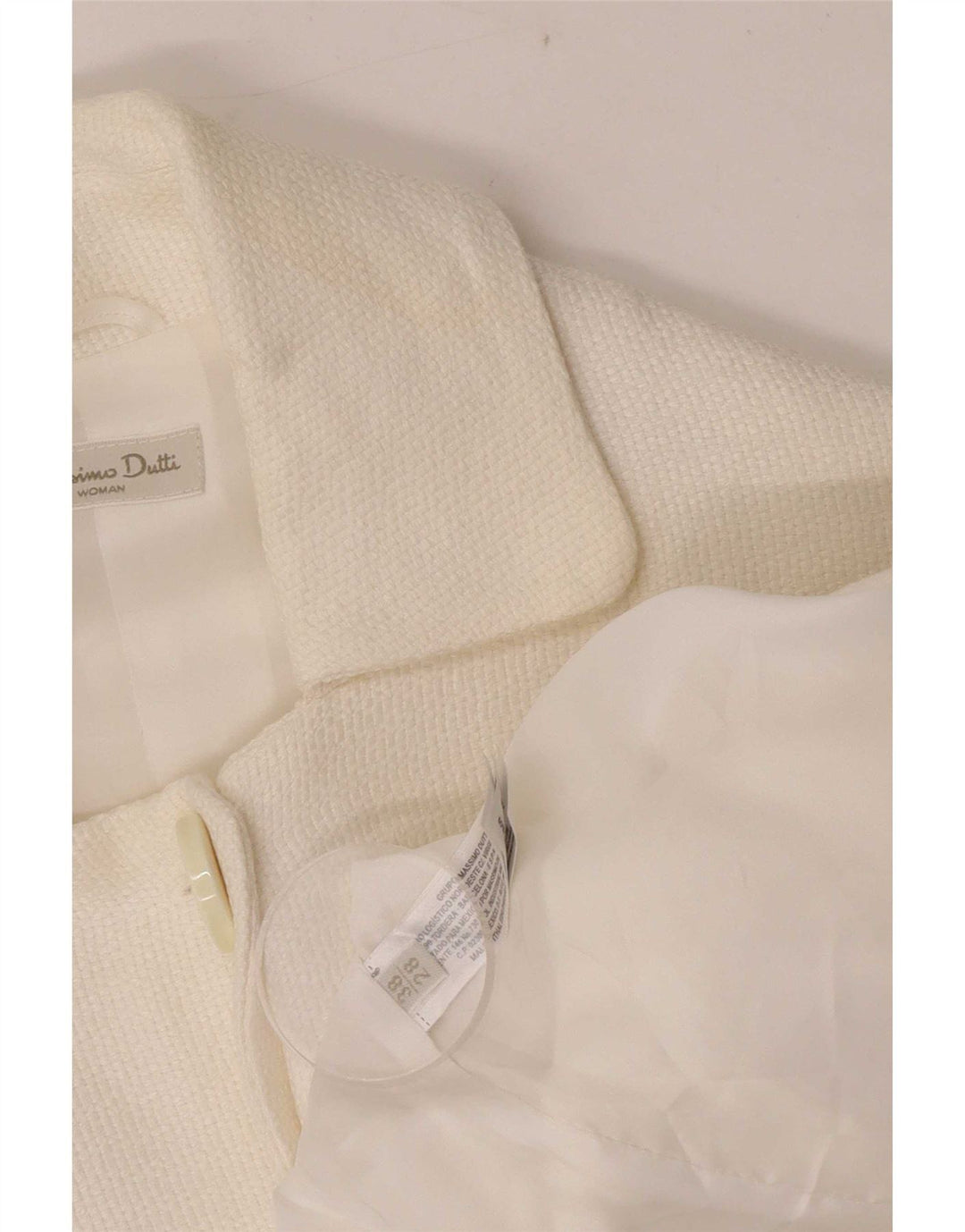 Massimo Dutti Chaqueta Blazer Corta De 2 Botones Para Mujer EU 38 Mediano Blanco
