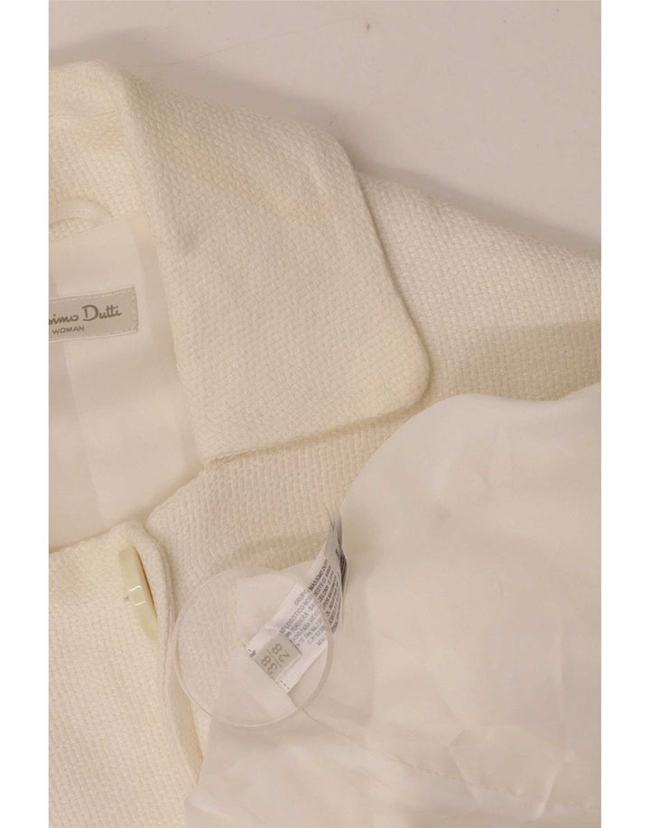 Massimo Dutti Chaqueta Blazer Corta De 2 Botones Para Mujer EU 38 Mediano Blanco