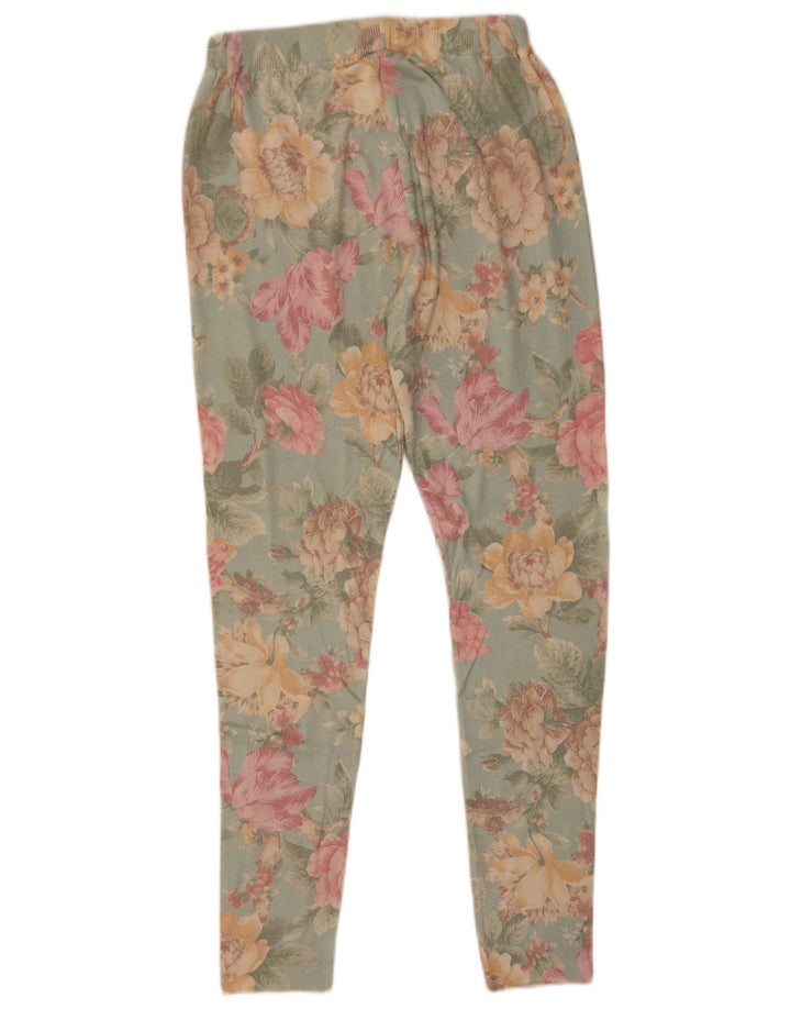 Leggings vintage para mujer Reino Unido 12 Viscosa floral azul medio
