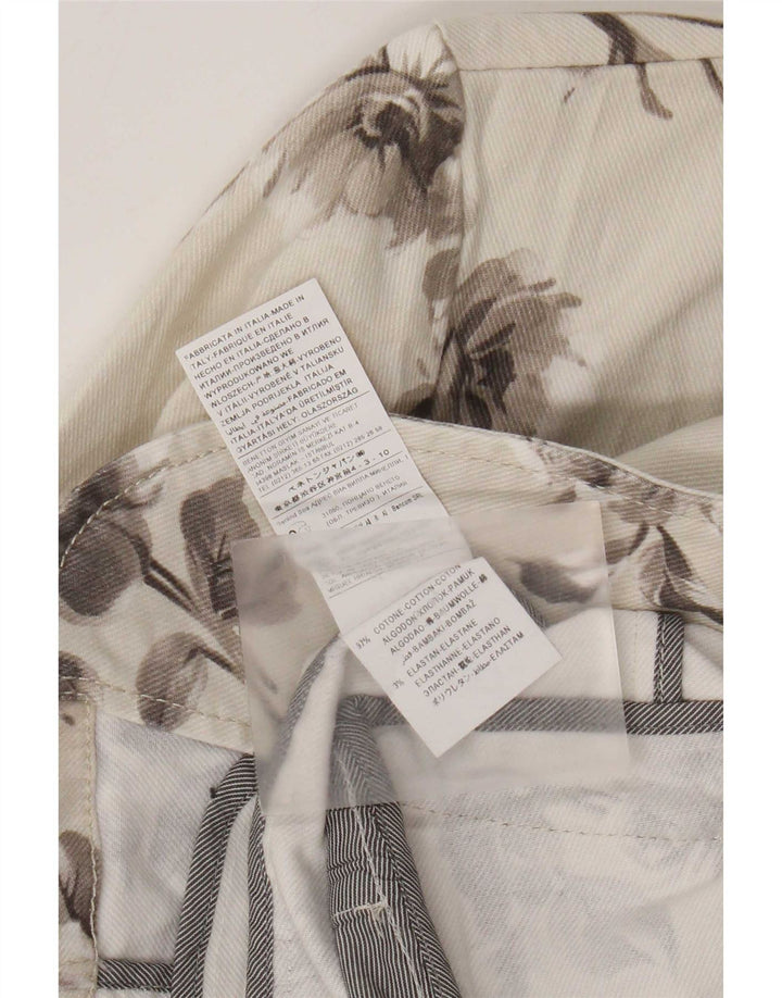 Sisley Chaqueta tipo blazer vaquera con 2 botones para mujer UK 10 Small Off White Floral