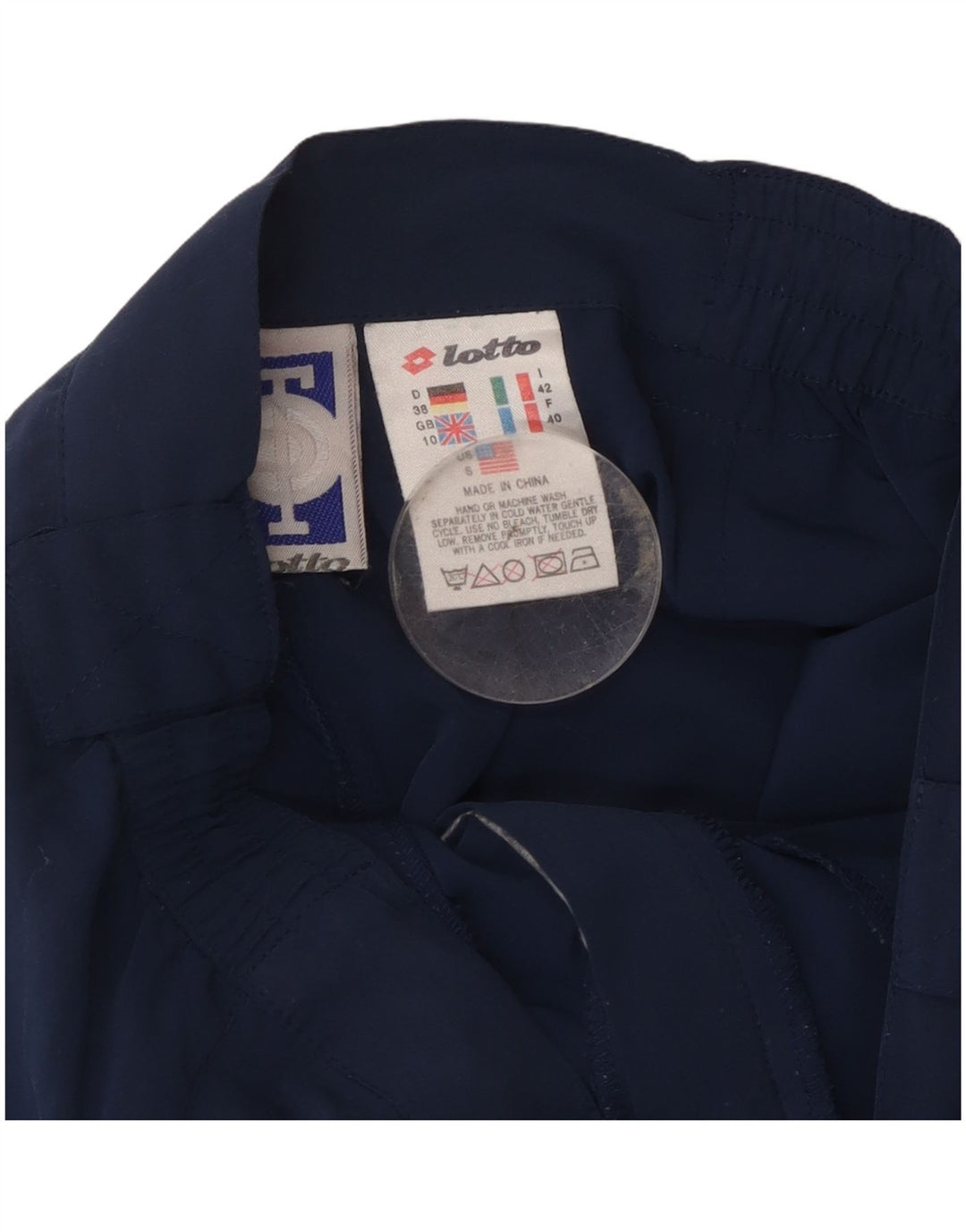 LOTTO Pantalones cortos casuales pegados para mujer UK 10 Small W26 Poliéster azul marino