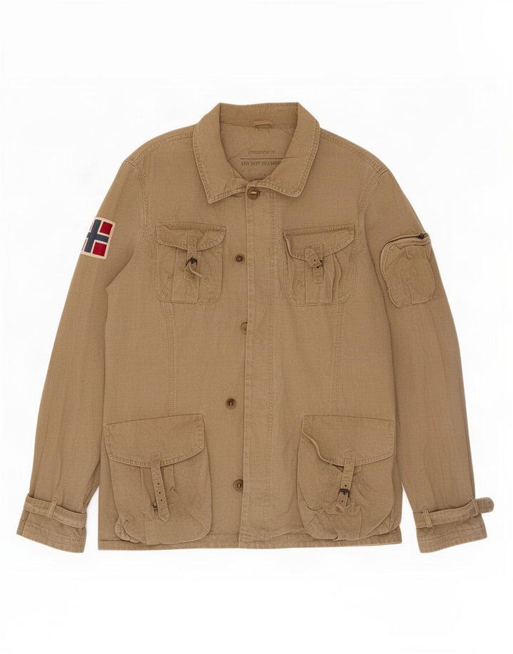 Napapijri Chaqueta utilitaria Geographic para hombre UK 38 Medium Khaki