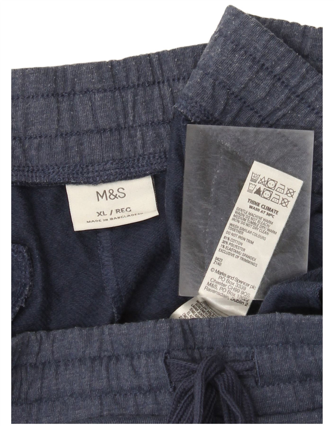 Marks & Spencer Pantalones de Chándal para Hombre XL Azul Marino Algodón