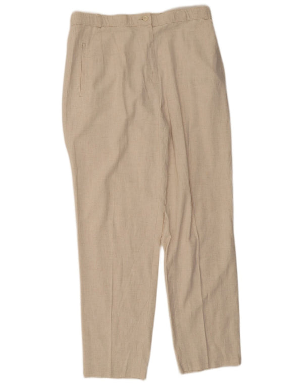 Marks & Spencer Pantalones Casuales para Mujer UK 40 Large W32 L28 Beige Moteado