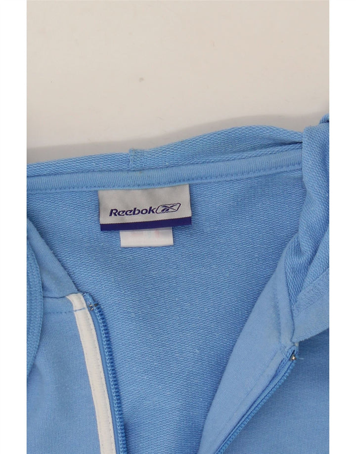 Reebok Sudadera con capucha y cremallera para mujer UK 10 Small Azul Poliéster