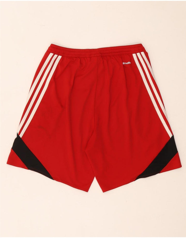 Adidas Mens Climalite Sport Shorts Pequeño Rojo Colorblock Poliéster