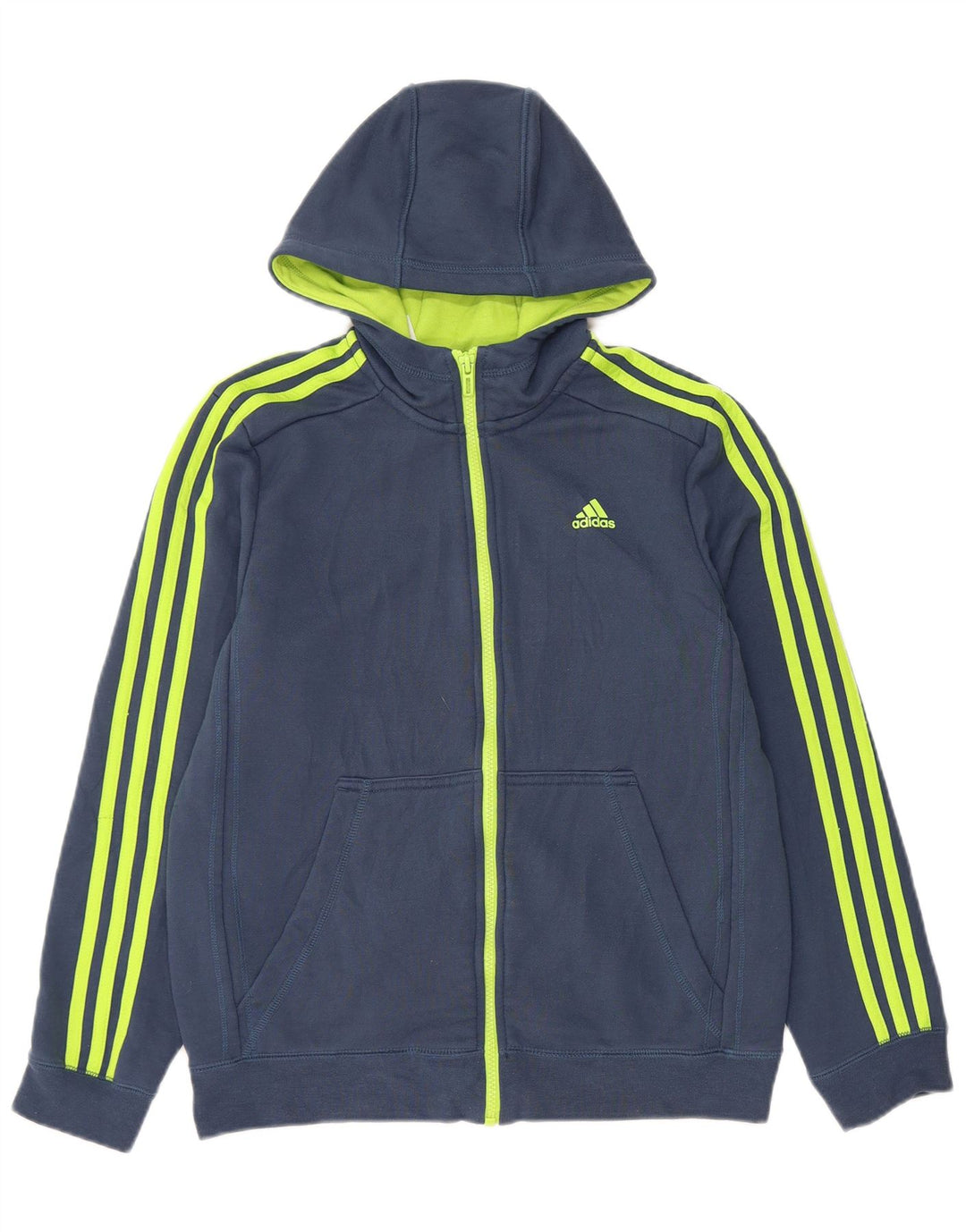 ADIDAS Sudadera con capucha y cremallera Climalite para niño 13-14 años Azul marino Poliéster