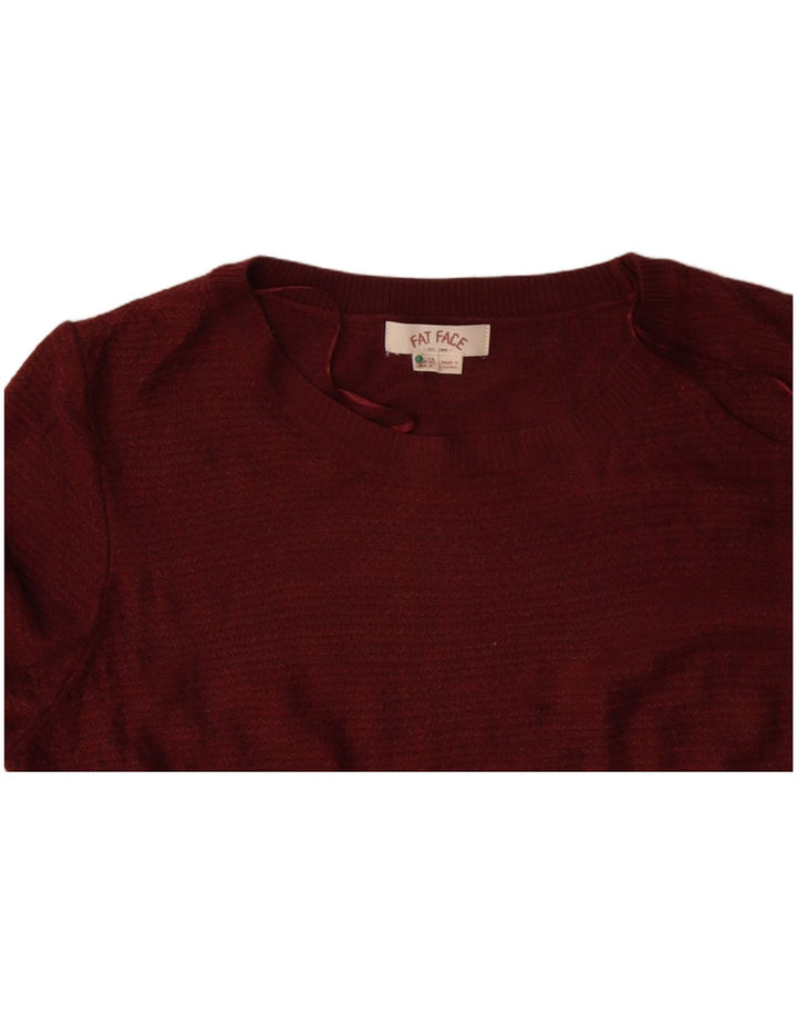 FAT FACE Vestido tipo jersey de manga 3/4 para mujer Reino Unido 42 Acrílico granate mediano