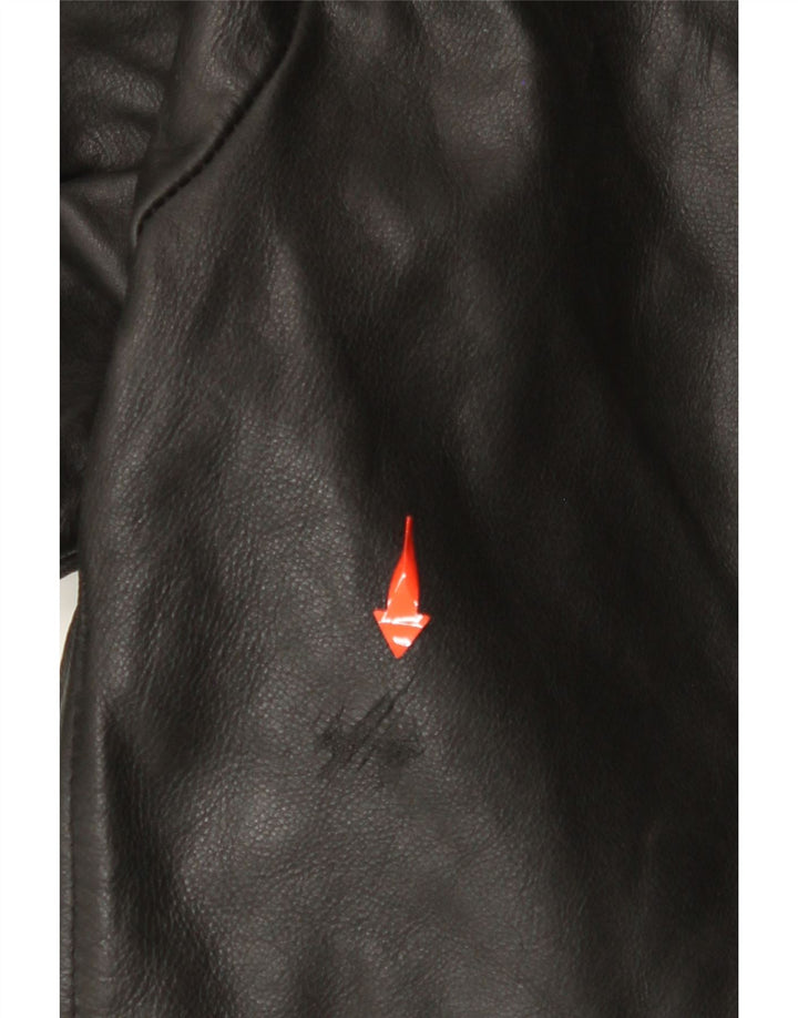 VINTAGE Chaqueta de cuero para hombre Reino Unido 42 XL Negro