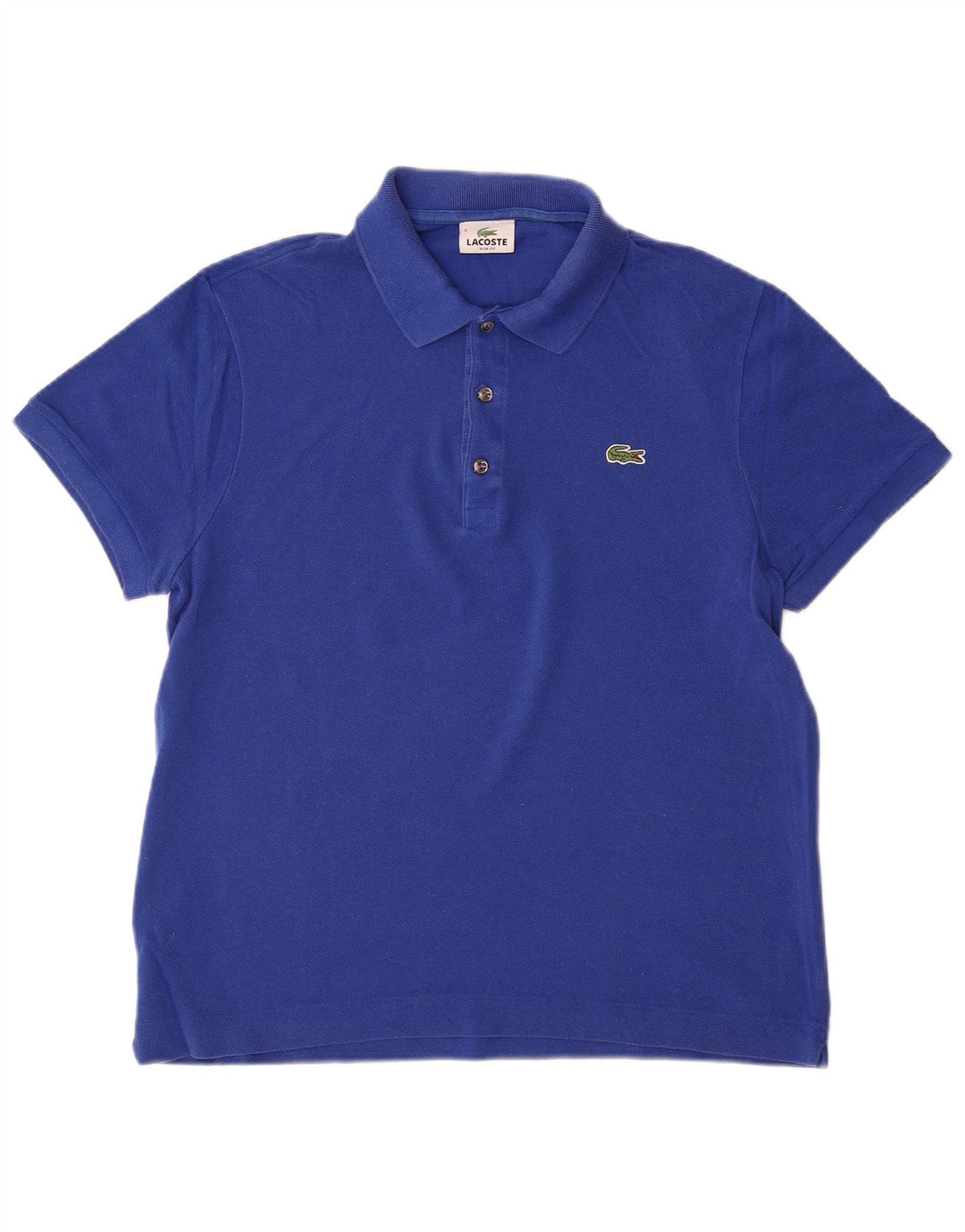 LACOSTE Polo ajustado para hombre talla 5 grande algodón azul