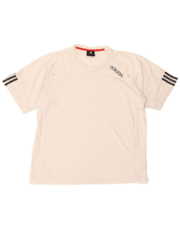 Adidas Mens T-Shirt Top XL White Cotton