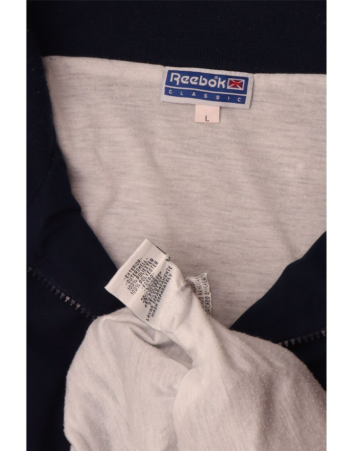 Reebok - Chaqueta de chándal con gráfico para hombre, talla grande, color azul marino