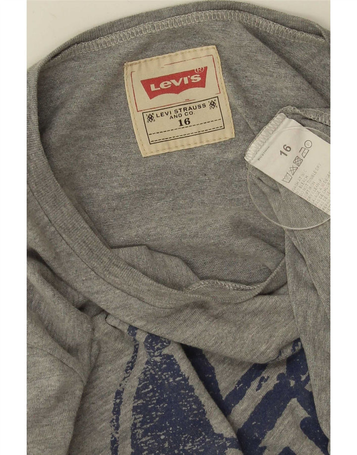 Levi's Camiseta gráfica para niño manga larga 15-16 años Gris Algodón