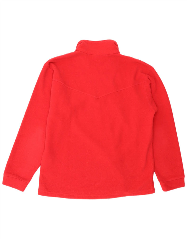 Brugi Jersey de forro polar con cuello con cremallera y gráfico para mujer 2XL Poliéster rojo