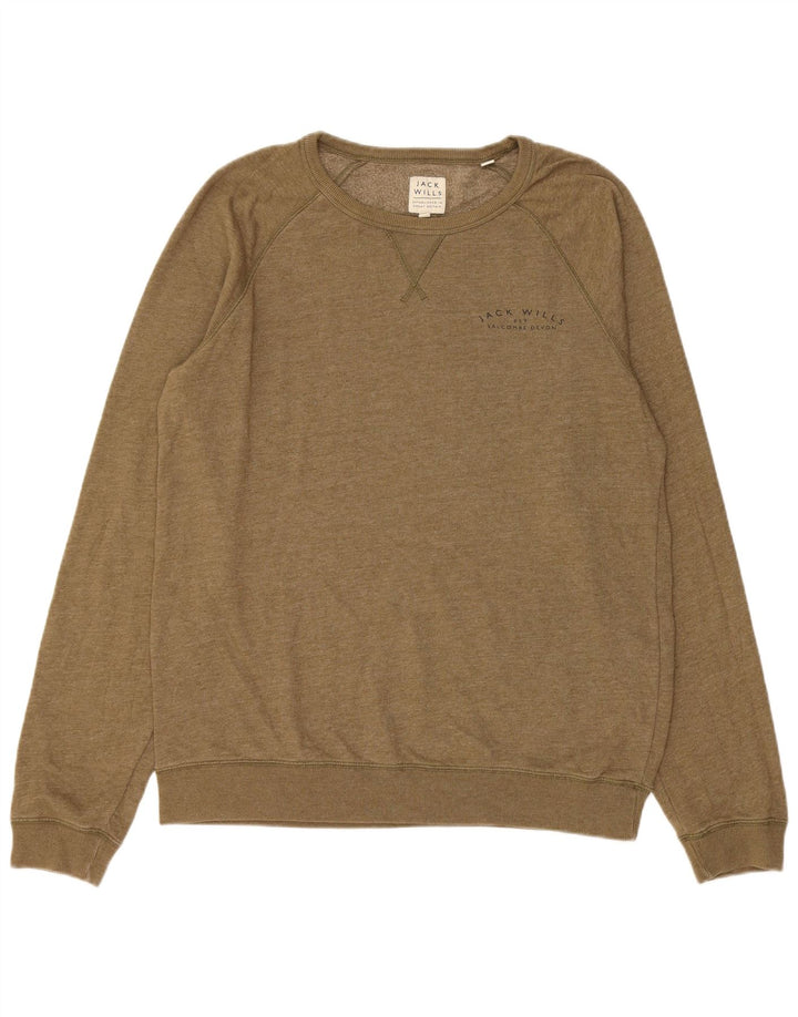 Jack Wills Hombre Sudadera Jumper XL Caqui Algodón