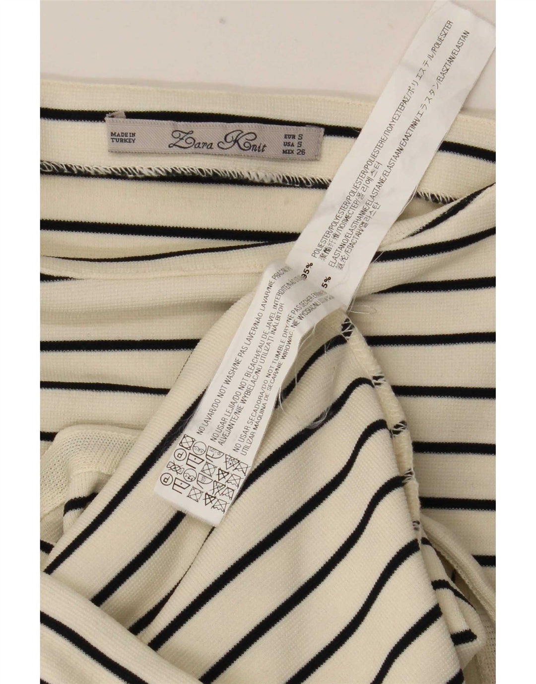 Zara Mujer Maxi Vestido Sin Mangas UK 40 Pequeño Poliéster A Rayas Blancas