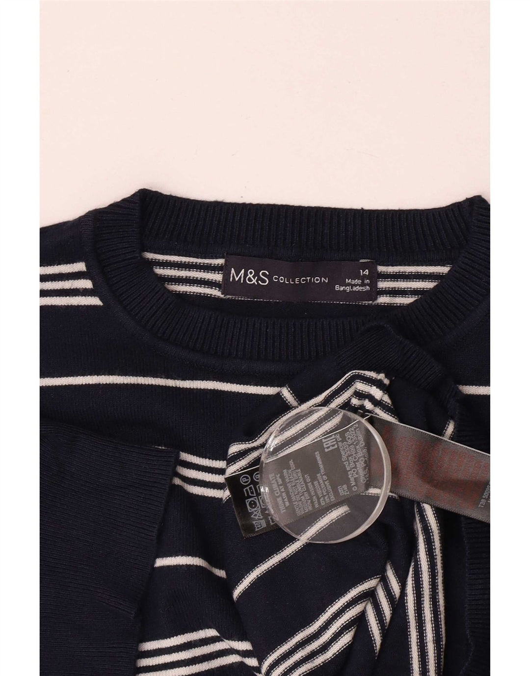 Marks & Spencer - Jersey de cuello redondo para mujer, talla 40, tamaño mediano, azul marino