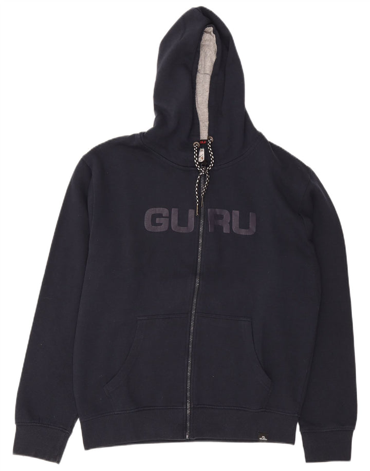 Guru Suéter con capucha y cremallera gráfica para hombre XL Poliéster azul marino