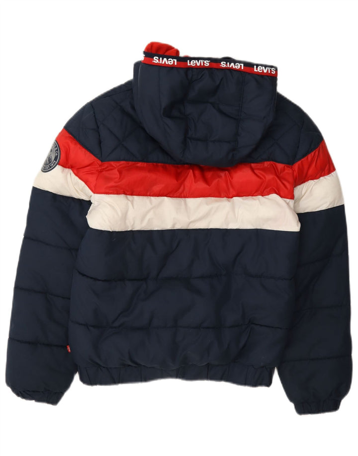 Levi's Chaqueta acolchada con capucha y gráfico para niños 11-12 años Azul marino Colorblock