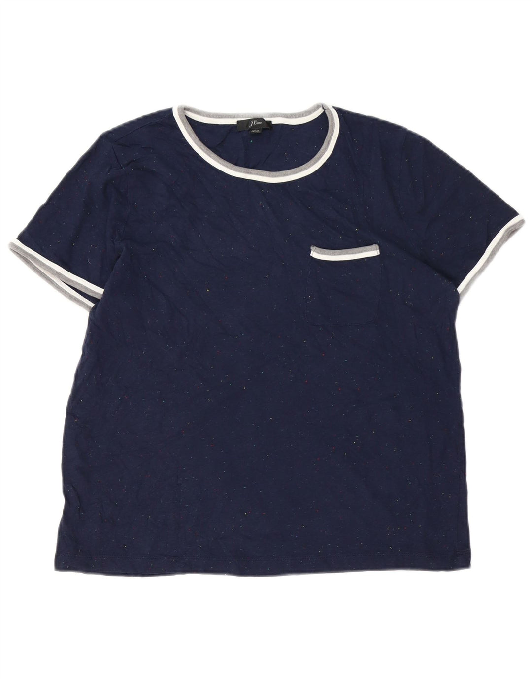 J. Crew Camiseta para mujer Top UK 40 Grande Algodón moteado azul marino