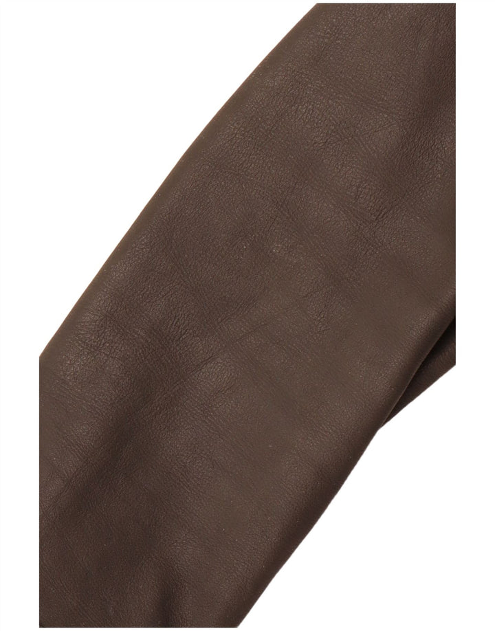 REPLAY Chaqueta de cuero para mujer UK 10 Small Gray Leather