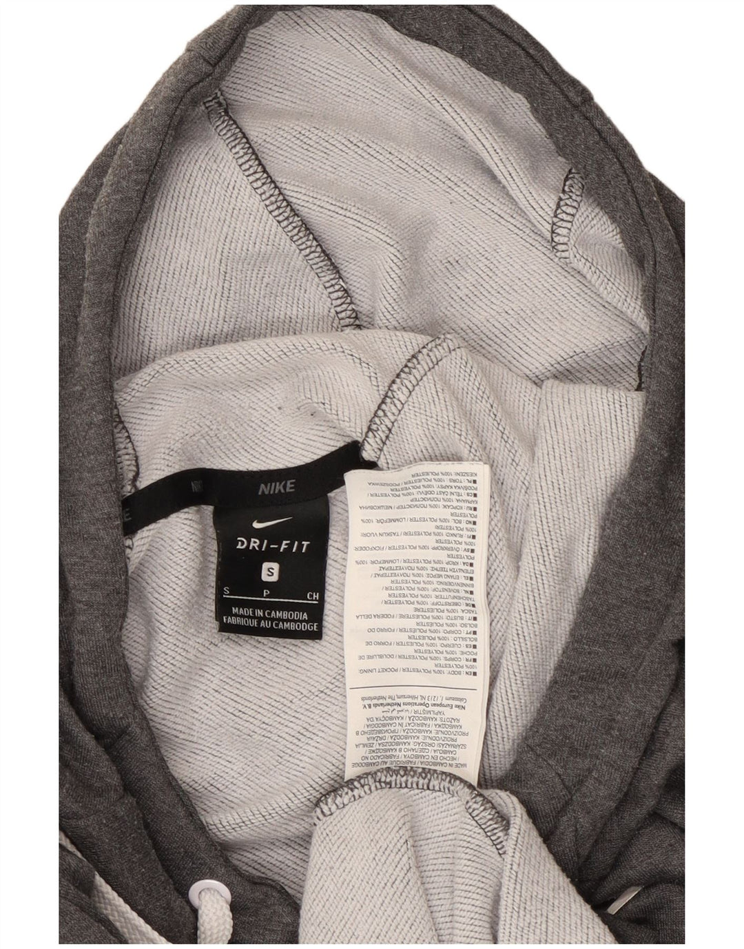 Nike Dri Fit Graphic Sudadera con capucha para hombre, talla pequeña, poliéster gris