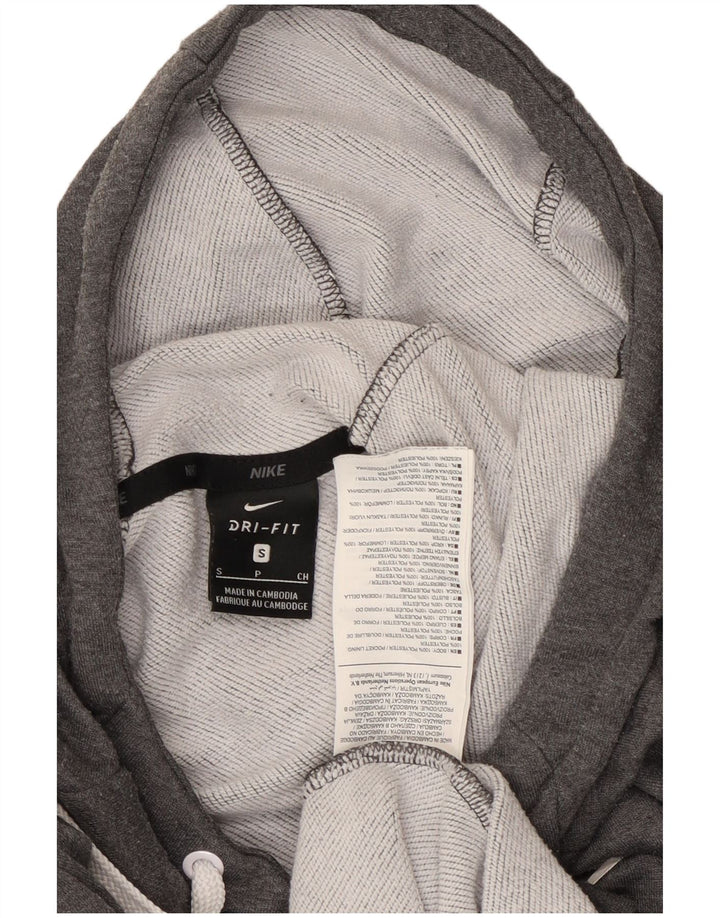 Nike Dri Fit Graphic Sudadera con capucha para hombre, talla pequeña, poliéster gris