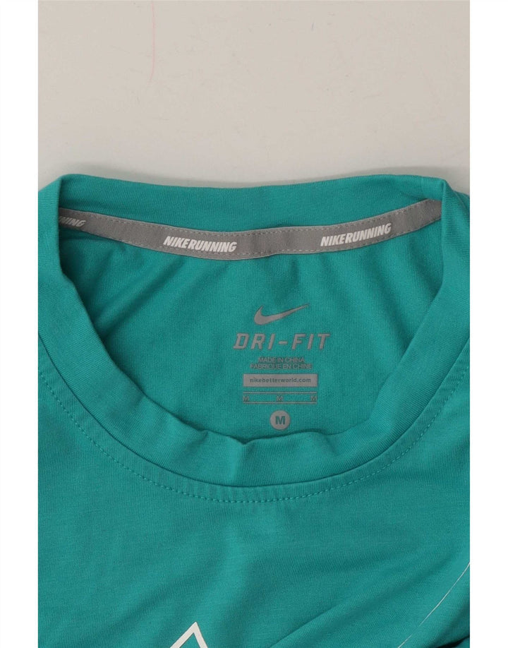 Nike Camiseta sin mangas Dri Fit Graphic para mujer UK 44 Medium Turquesa Colorblock