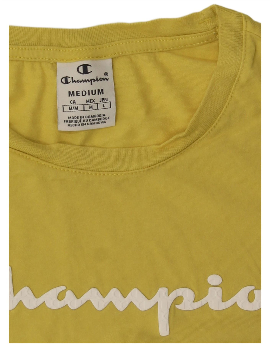 Champion Camiseta gráfica para mujer Top UK 12 Medium Yellow