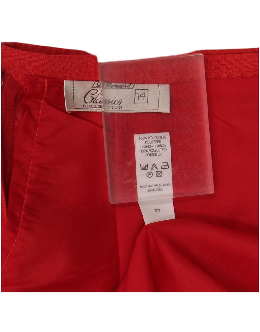 CALLE. BERNARD Falda lápiz para mujer UK 44 Mediana W28 Poliéster rojo