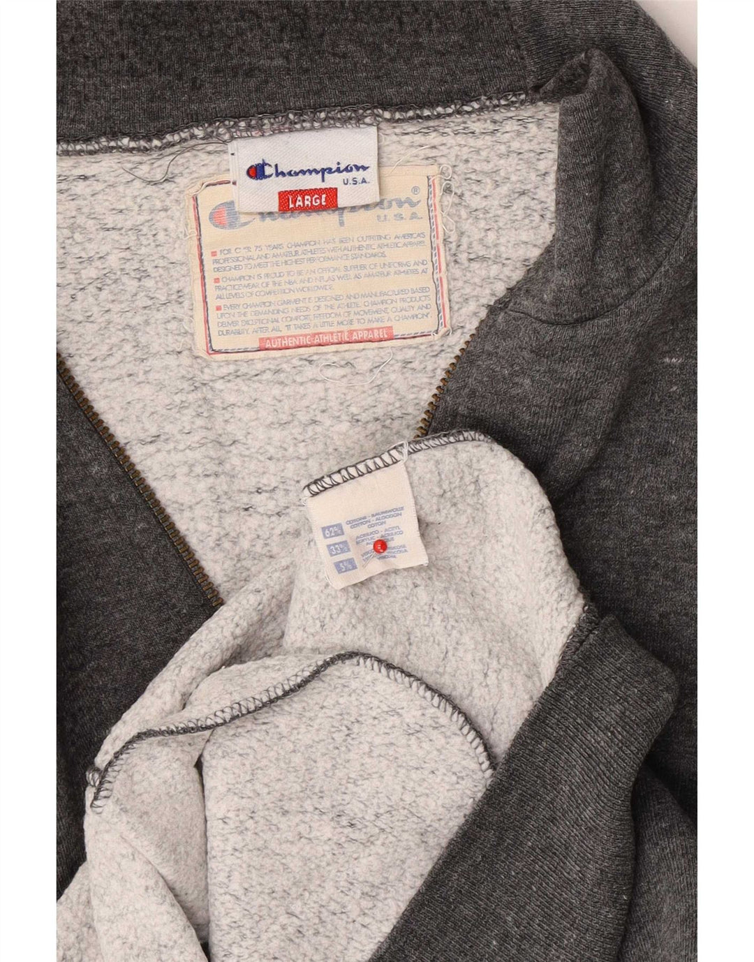 Champion Chaqueta de chándal para hombre de algodón moteado gris grande