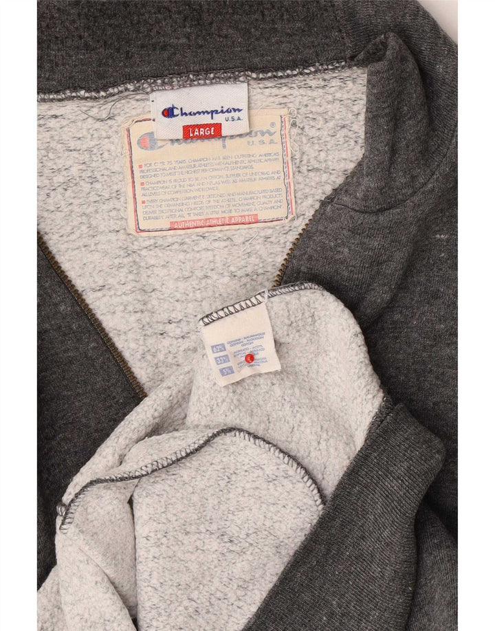 Champion Chaqueta de chándal para hombre de algodón moteado gris grande