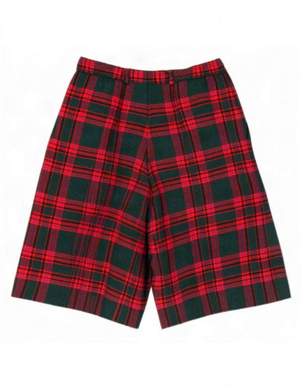 Lucia Bermudas de cintura alta para mujer, talla 40, talla grande, W28, cuadros verdes