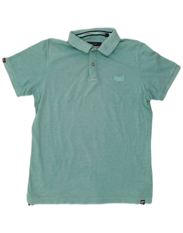 Superdry Polo Hombre 2XL Algodón Turquesa