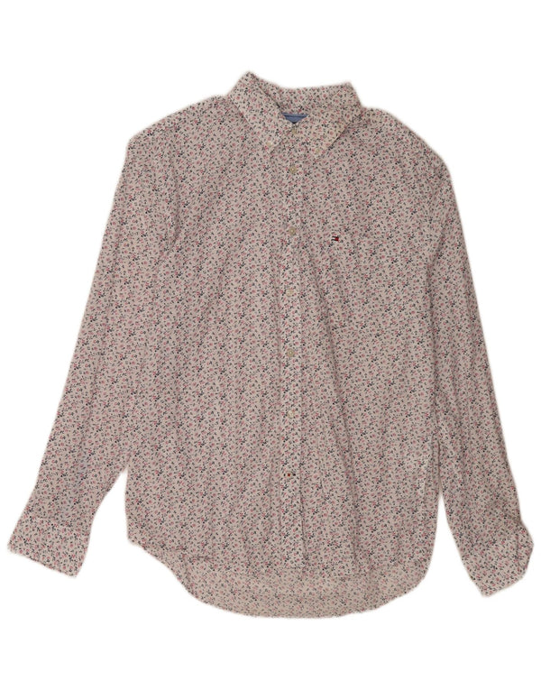 Camisa Tommy Hilfiger Hombre Grande Algodón Floral Blanco