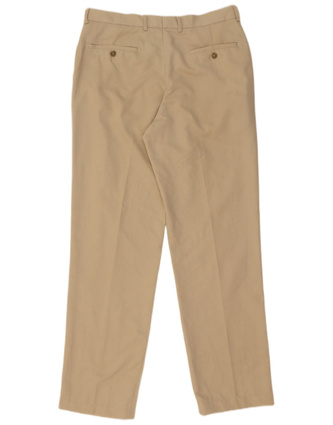 Marks & Spencer Pantalón chino recto para hombre W34 L33 Poliéster beige