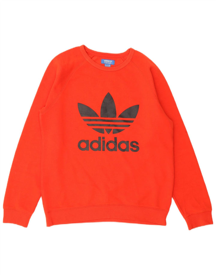 ADIDAS Hombre Sudadera Gráfica Jumper Algodón Rojo Mediano
