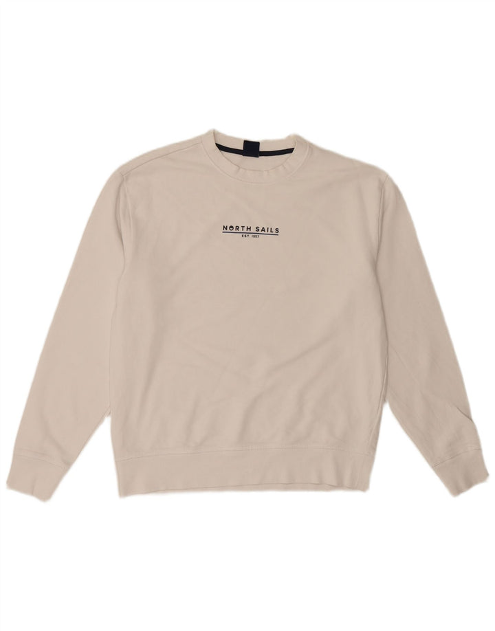 North Sails Sudadera Con Estampado Gráfico Para Hombre Jersey Pequeño De Algodón Blanco