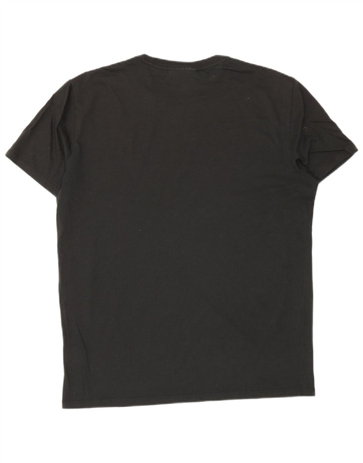 Lacoste Camiseta de corte regular para hombre talla 4 mediana algodón negro
